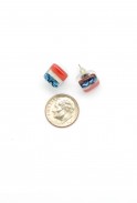 Red White Blue Glass Studs
